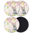 thumbnail image 1 of Easter Grey Bunny Coasters Set of 4, Absorbent Coasters for Drinks, Spring Vintage Colorful Eggs Flower Coaster for Desk Coffee Table Protection, Home Decor House Warming Gifts 4", 1 of 8
