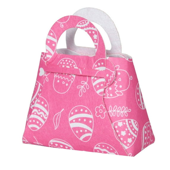 Easter Handbag Clear Printing Felt Cute Carrot Rabbit Pattern DIY Candy Packing Tote Bag Home Decor