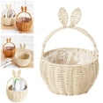 thumbnail image 1 of Easter Handheld Paper Rope Basket Foldable Sundries Organizer Decorative Flower Vegetable Storage for Home Kitchen Living Room, 1 of 9
