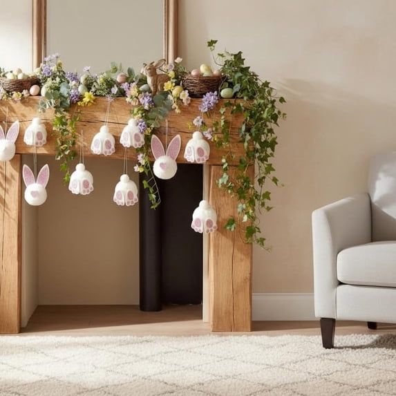 Easter Hanging Ornaments Colorful Plush Bunny Decor for Tree Holiday Craft Decor for Party Supplies
