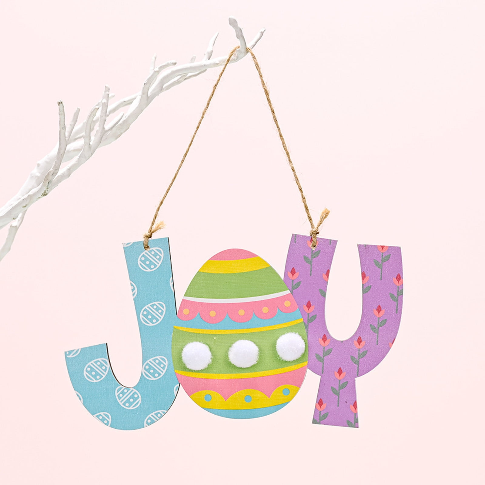 Easter Hanging Wooden Hanging Bunny Egg Shaped Hanging Easter Home