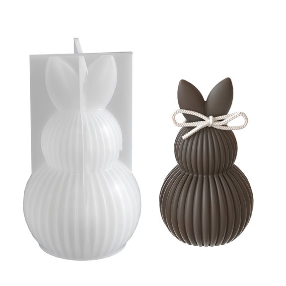 Easter Hare Eggs Silicone Striped Silicone for Resin Casting Soap Chocolate Home Decoration