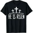 thumbnail image 1 of Easter He Is Risen Cross Religious Christian Men Women Kids Funny Creative Graphic T-Shirt, 1 of 3