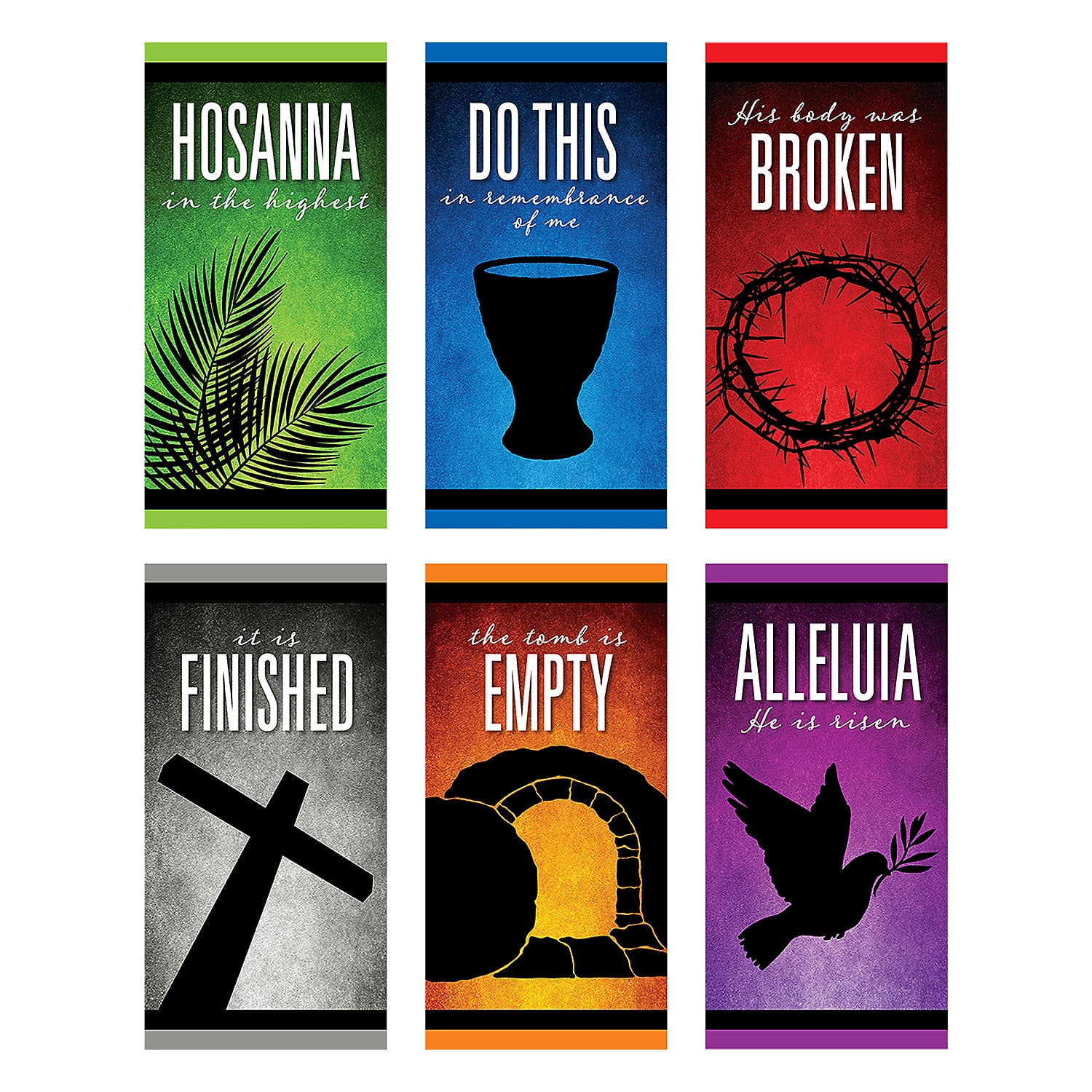 Easter He Lives Watercolor Backdrop Banners - 6 Pc.