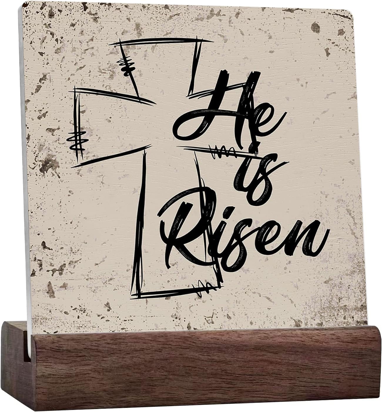 Easter He is Risen Ceramic Table Sign, He is Risen Easter Decor ...