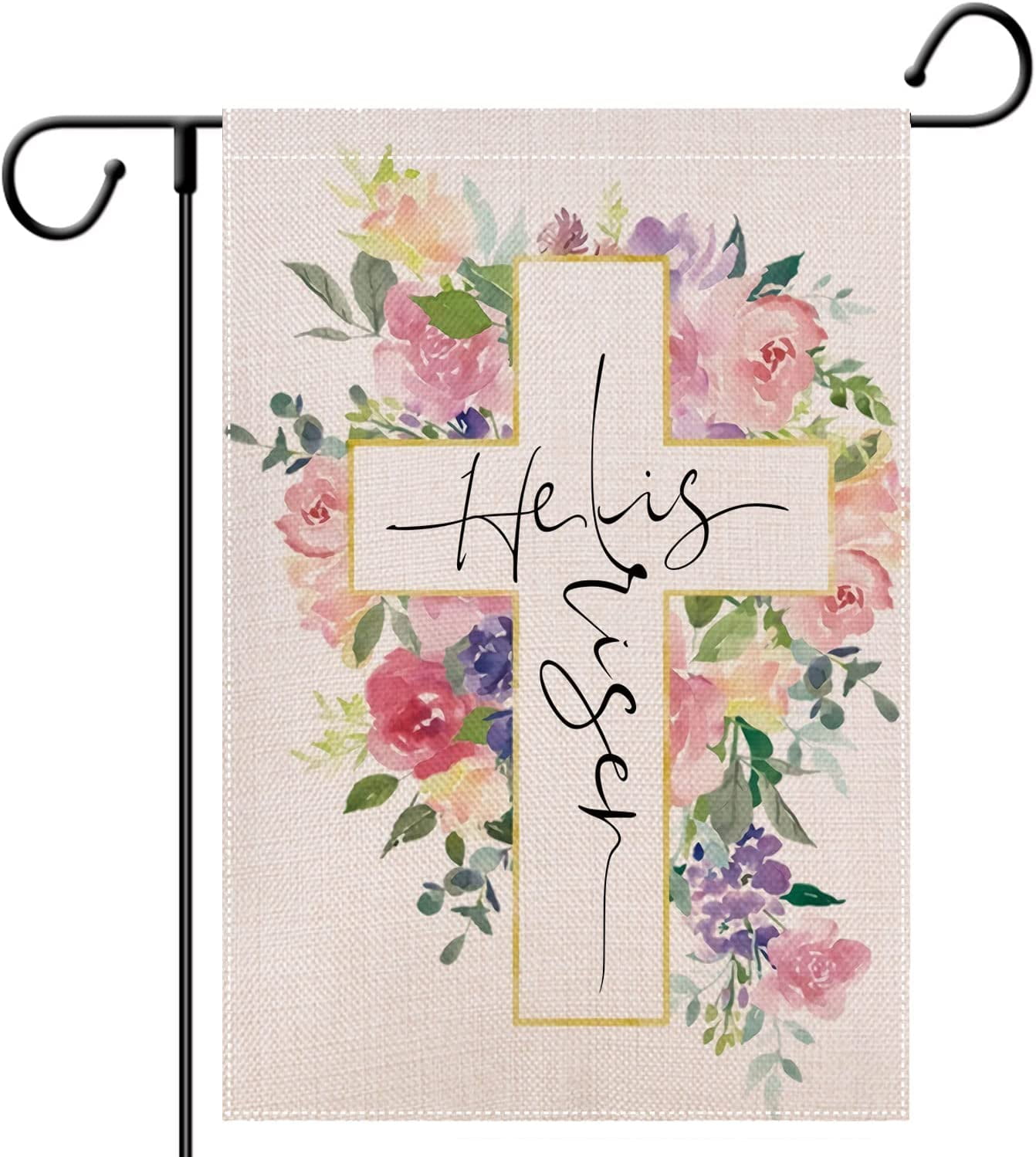 Easter He is Risen Garden Flag for Outside 30x45 cm Double Sided Religious Yard Decor