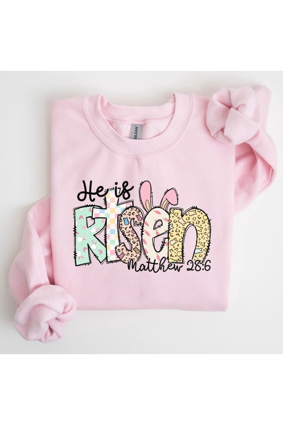 Easter He is Risen TShirt Christian Easter Shirt Religious Gift for Women Cute Easter Tee