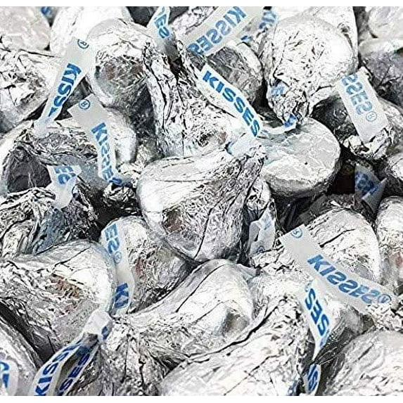 Hershey's Kisses Milk Chocolate Silver Foil Candy, Bulk 5 Pounds Bag