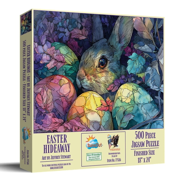 Sunsout Easter Hideaway 500 Piece Jigsaw Puzzle for Adults - Finished Size: 18" x 24" by Artist: Jeffrey Stewart