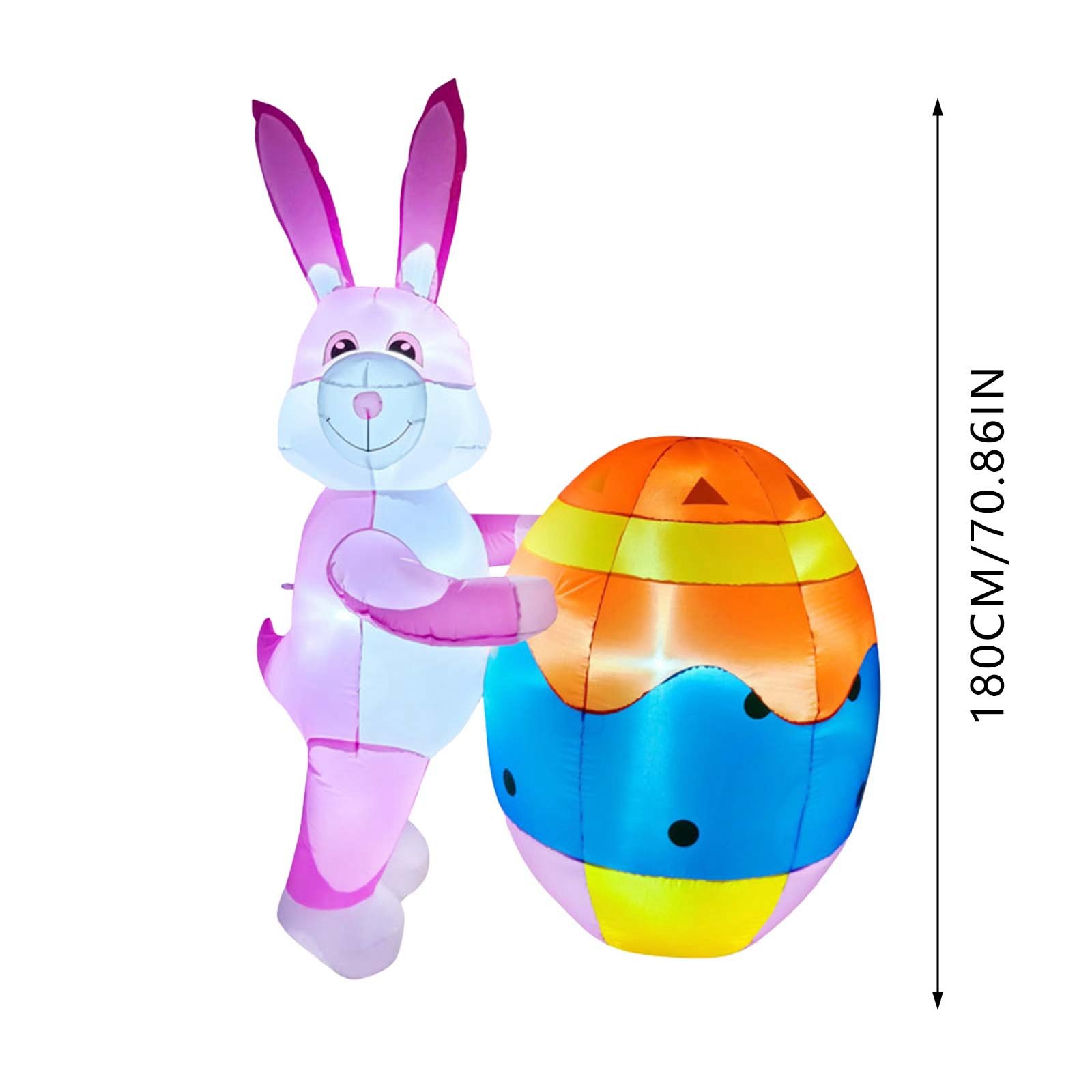 Easter Holiday Light Up Inflatable Bunny Push Eggs Patio Inflatable