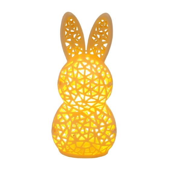 Easter Hollow Rabbits Lamp Light Up Bunny Shaped Lantern Festive Hollow-Out Rabbit Lights for Spring Home Mantel Fireplace Party Decor