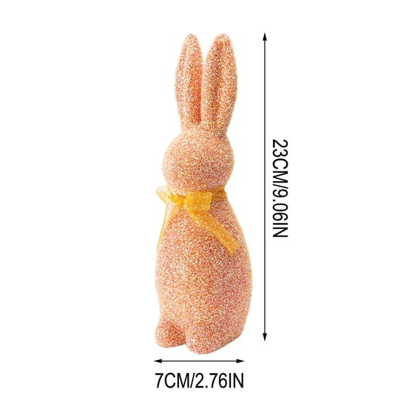 Easter Home Decor Glitter Ornament Garden Decor with Ribbon Bow, 23 cm Tall Foam Material for Holiday Displays