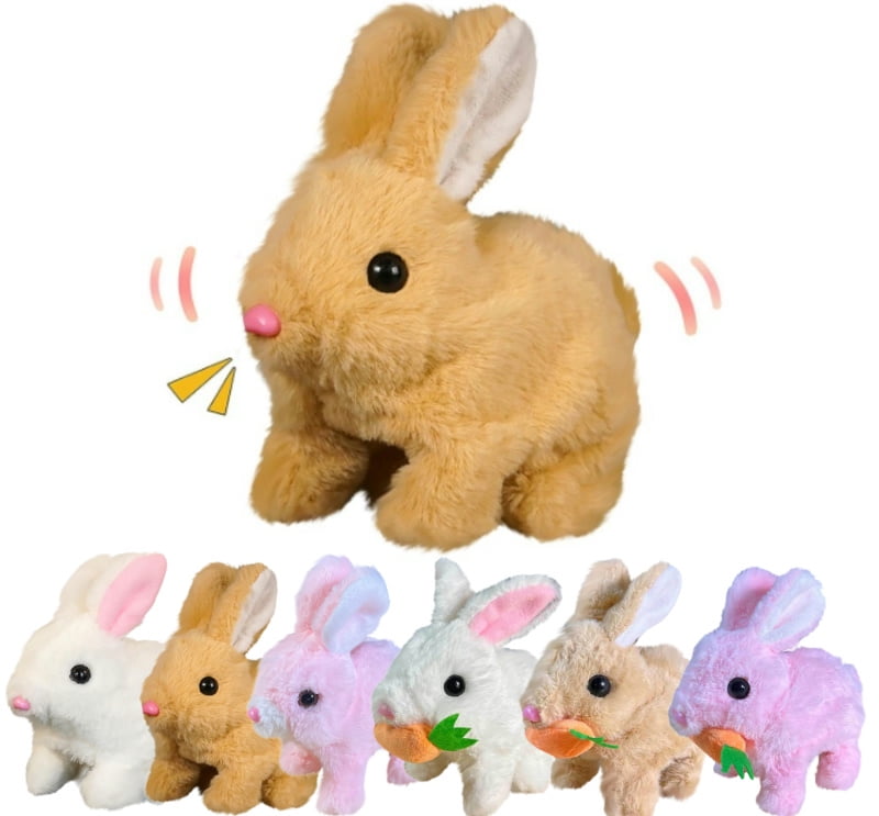 Easter Hopping Rabbit Interactive Electronic Pet Plush Bunny Toy with ...