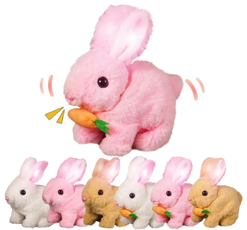 Easter Hopping Rabbit Interactive Electronic Pet Plush Bunny Toy with ...