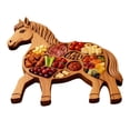 thumbnail image 1 of Easter Horse Wooden Charcuterie Board Horse Shaped Serving Tray with Compartments Wood Cheese Platter for Easter Party Appetizers Snacks Spring Centerpiece Gift for Hostess, 1 of 9