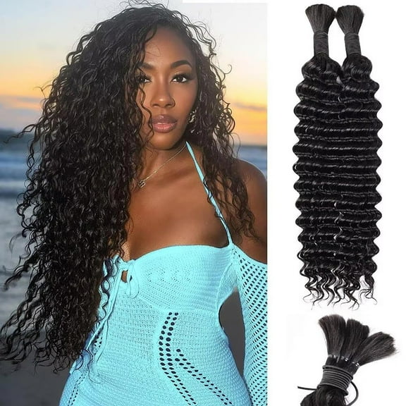 Easter Human Hair Bulk - 18 Inch Braiding Hair Human Hair Extensions for Box Braids/ Soft & Black Pullover Toupee St. Patrick'S Day, Wedding, Season, Anniversary