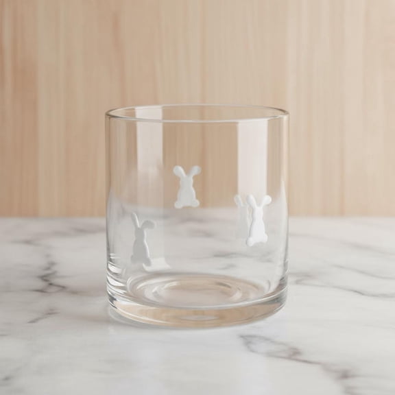 Easter Icon Juice Glasses, Bunny Glass Juice Cups Cocktail Glasses Aesthetic Drinking Glass Old Fashioned Iconic Glasses for Gifts Party