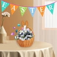 thumbnail image 1 of Easter Imitation Rattan Handmade Style Storage Basket with Handles, 11 Inch Decorative Weave Basket for Flower Arrangement, Toys, and Home Organization Decoration in White and Brown, 1 of 7