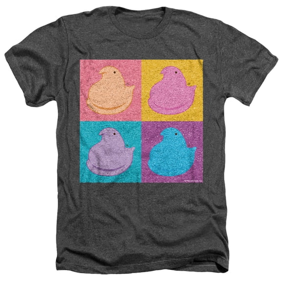 Easter In Squares In Four Colors Unisex Adult Heather T Shirt, Charcoal Heather, Medium