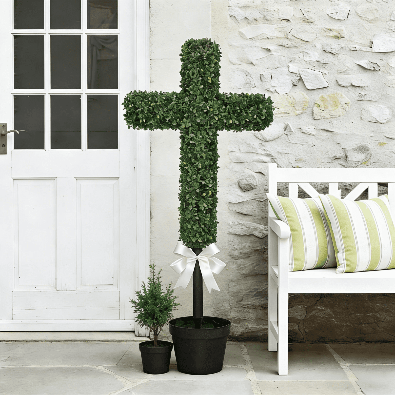 Spring Topiaries Easter Indoor Topiary Decor, Simulated Boxwood Potted , Artificial ...