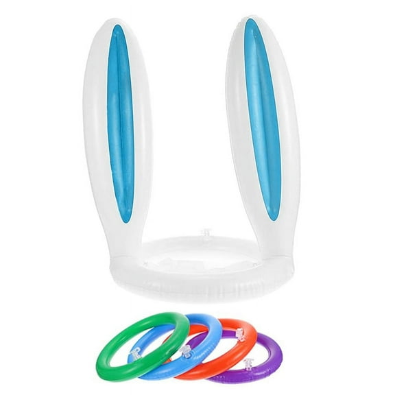 Easter Inflatable Bunny Rabbit Ear Ring Toss Game Ornament 1 Set PVC Material
