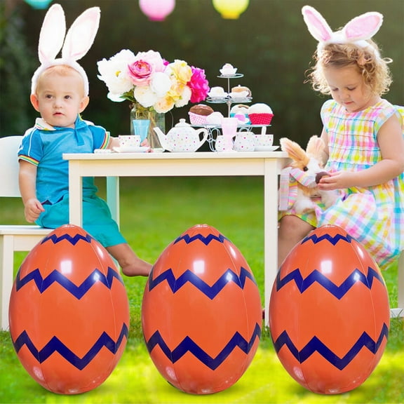 Easter Inflatable Eggs Decorations - 16x12in Large Outdoor Indoor PVC Inflatable Easter Egg with Vibrant HD Prints, Leakproof & Durable for Holiday Party Garden Yard Decor