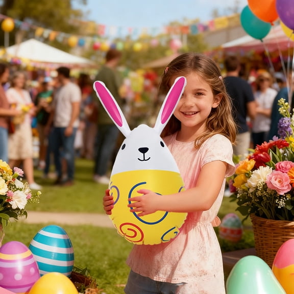 Easter Inflatable Eggs Decorations PVC Blow Up Holiday Party Supplies for Outdoor Garden Yard Festival Celebration Spring Decoration