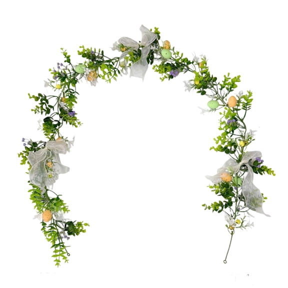 Easter Inflatables Easter Eggs Vines Door Decorations Spring Branches And Leaves Floral Decor Colorful Indoor And Outdoor Home Decor Patio Porch Accents