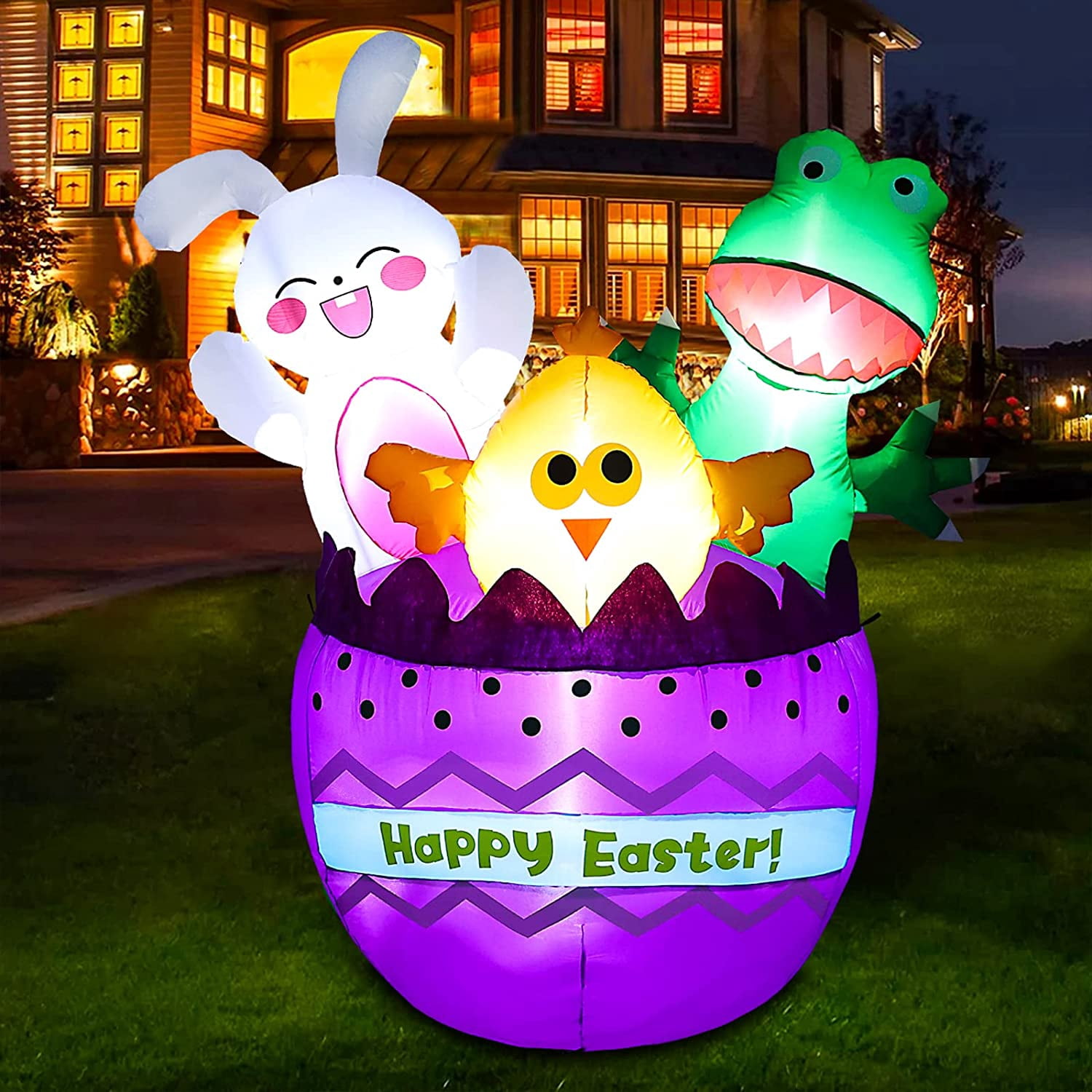 Little Chicken Inflatables Easter Inflatables Yard Decorations, 6FT Blow Up Easter Bunny Chicken ...
