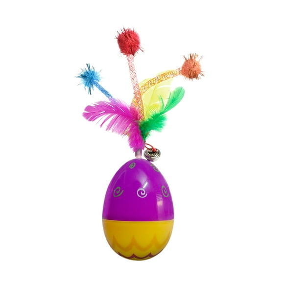 Easter Interactive Cat Toy with Feather Teaser, Wobble-Free and Non-Tipping Design, Fun & Engaging Play for Cats, Safe and Durable Pet Toy for Easter Celebrations