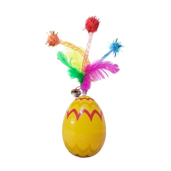 Easter Interactive Cat Toy with Feather Teaser, Wobble-Free and Non-Tipping Design, Fun & Engaging Play for Cats, Safe and Durable Pet Toy for Easter Celebrations