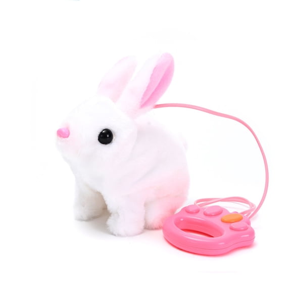 Easter Interactive Electronic Pet Rabit Robotic Bunny Plush Toy Battery Operated Remote Control Walking Stuffed Animal with Moving Ears Sounds for Kids Birthday Gifts Easter Basket Stuffers