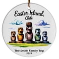 thumbnail image 1 of Easter Island Chile Moai Statues Christmas Ornament, Collection of City Travel Souvenirs for Family and Friends, Christmas Tree Ornament City Travel, Trips of The Year, Christmas Ornament 2025, 1 of 5