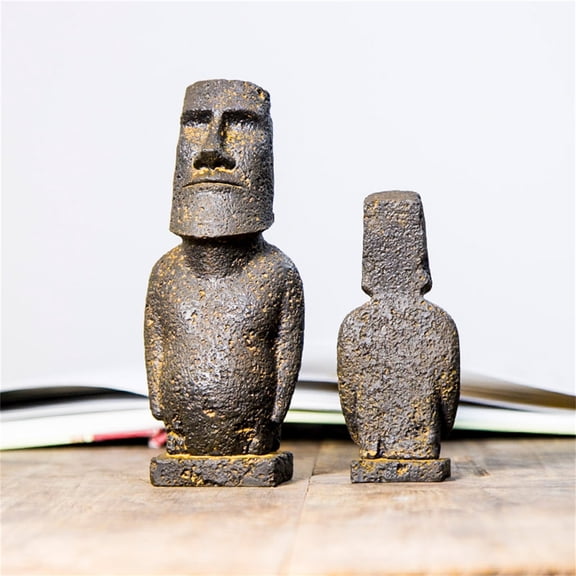 Easter Island Moai Statue Easter Stone Statue Handmade Cast Iron Ornament, Easter Decorations, Easter Home Decor, Easter Gifts