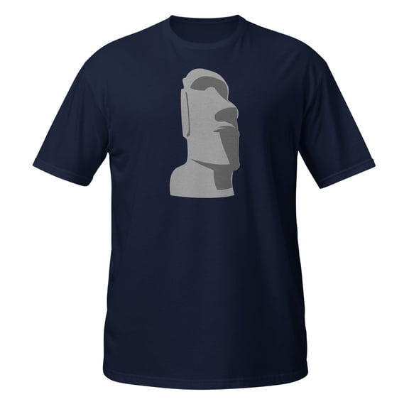Easter Island Moai Tiki Shirt (Navy, XL)