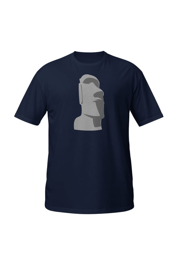 Easter Island Moai Tiki Shirt (Navy, XL)