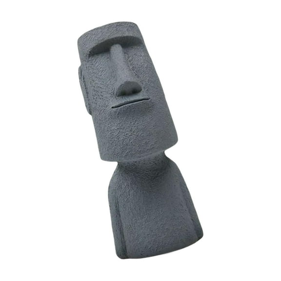 Easter Island Planter Heads Statue Pot with Drainage for Office Decor Desk , Brown