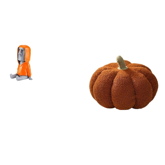 Easter Island Statue Moai Head Sculpture Halloween Pumpkin Pillow Resin Material Home Bedroom Decor for Families