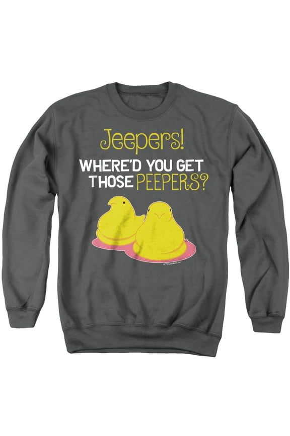 Easter Jeepers Where'd You Get Those Peepers Unisex Adult Crewneck Sweatshirt, Charcoal, Small
