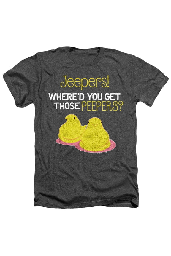 Easter Jeepers Where'd You Get Those Peepers Unisex Adult Heather T Shirt, Charcoal Heather, Small