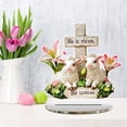 thumbnail image 1 of Easter Jesus Tabletop Decorations,Religious Easter Decorations 2 D Acrylic Rustic Jesus Cross Eggs Flower Tablet Centerpiece Farmhouse Christian Easter Table Sign for Office Desk Tiered Tray Decor, 1 of 9