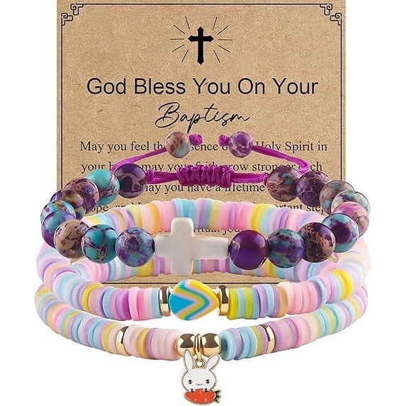Easter Jewelry Crucifix Bracelets Christian Easter Gifts for Kids Easter Bracelets for Girls Fine Gifts for Kids Family Friends