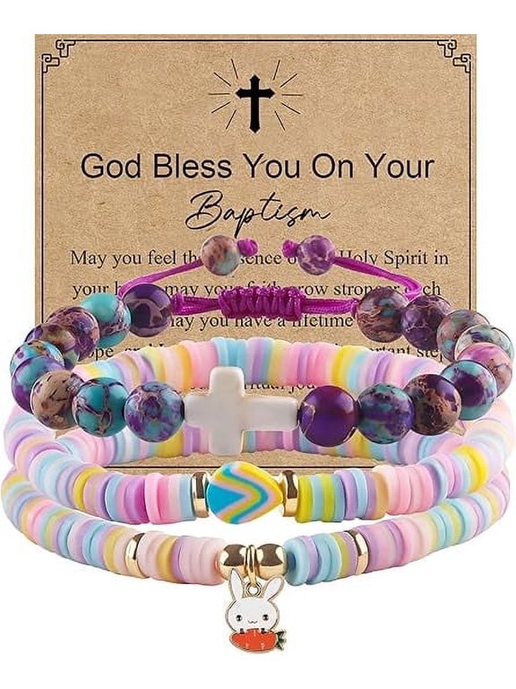Easter Jewelry Crucifix Bracelets Christian Easter Gifts for Kids Easter Bracelets for Girls Fine Gifts for Kids Family Friends