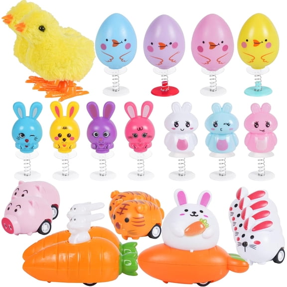 Easter Jumping Popper and Wind Up Toys for Gift, Goodie Bag and Basket Stuffers Egg Fillers Gifts Hunt Party Favors
