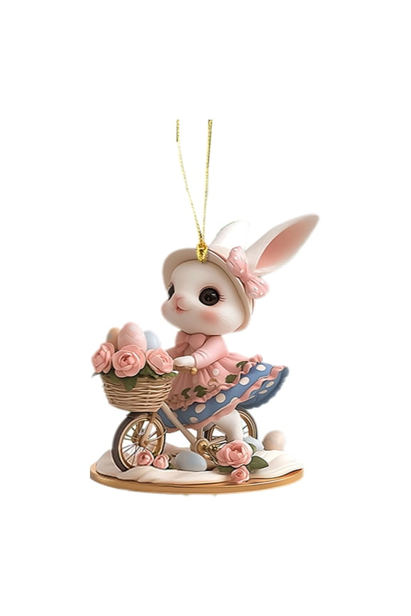 Easter Kawaii Bunny 2D Acrylic Tag Easter Sweet Bunny Acrylic Keychain Car Accessories Backpack Pendants Easter Decorations Spring