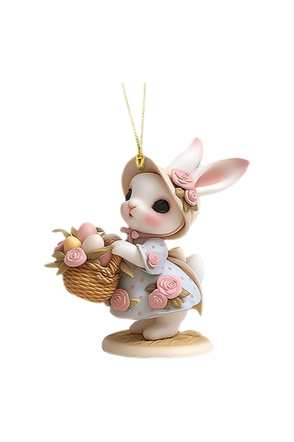 Easter Kawaii Bunny 2D Acrylic Tag Easter Sweet Bunny Acrylic Keychain Car Accessories Backpack Pendants Easter Decorations Spring