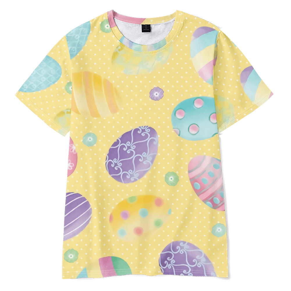 Easter Kids Boys Tshirts Cartoon Print Children's Tshirt Summer Tees Girls Clothes 3D Tops，A