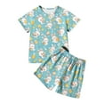 thumbnail image 1 of Easter Kids Pajamas Set Cute Easter Bunny Crewneck Short Sleeve T-Shirt And Shorts Pajamas Set Toddler Pjs, 1 of 7