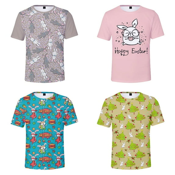 Easter Kids' Tee Funny Design Rabbit Tshirts for Girl Birthday Gift