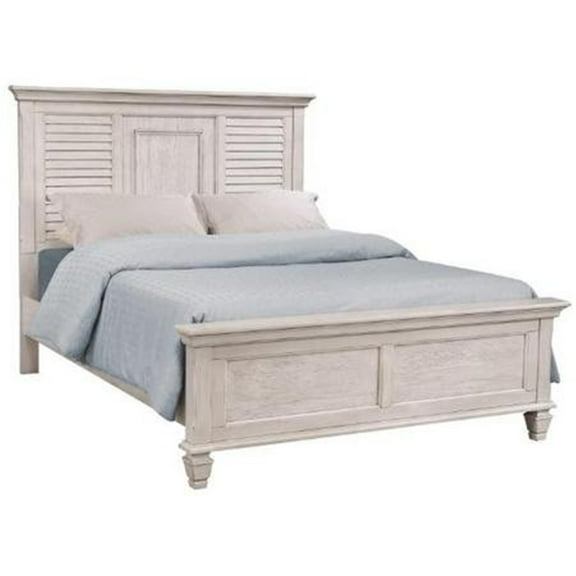 Easter King Bed, Panel Bed, Antique White